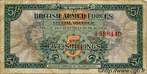 5 Shillings ENGLAND  1946 P.M013a VG