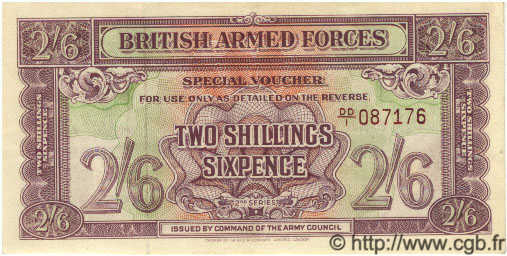2 Shillings 6 Pence ENGLAND  1948 P.M019a XF
