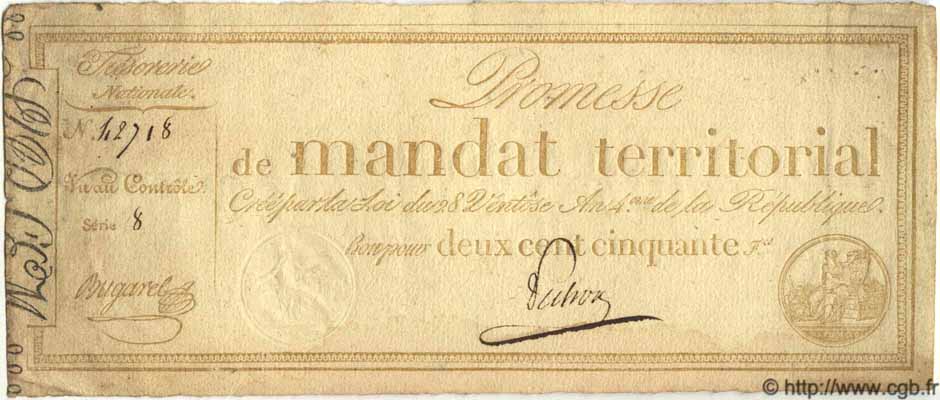 250 Francs FRANCE  1796 Laf.202 TTB