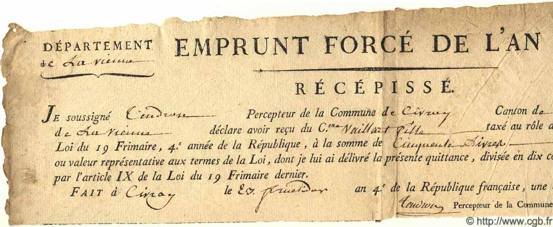 50 Livres FRANCE  1796  TB