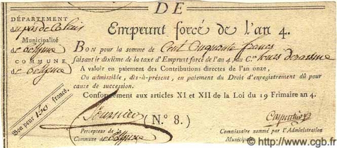 150 Francs FRANCE  1796  SUP