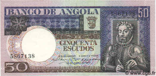 50 Escudos ANGOLA  1973 P.105 UNC