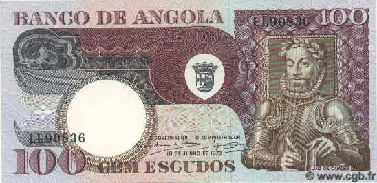 100 Escudos ANGOLA  1973 P.106 UNC