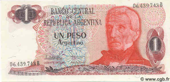 1 Peso Argentino ARGENTINA  1984 P.311 UNC