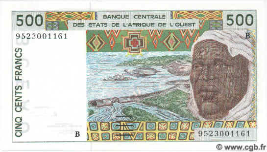 500 Francs ESTADOS DEL OESTE AFRICANO  1995 P.210Bf FDC