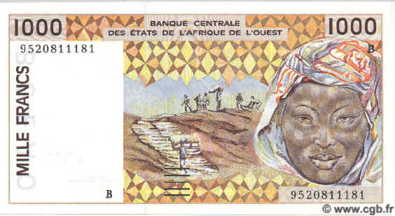 1000 Francs WEST AFRIKANISCHE STAATEN  1995 P.211Bf ST