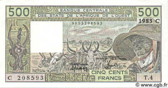 500 Francs ESTADOS DEL OESTE AFRICANO  1983 P.306Cf FDC