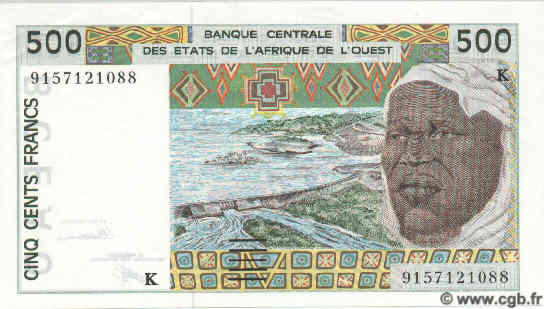 500 Francs WEST AFRICAN STATES  1991 P.710Ka UNC