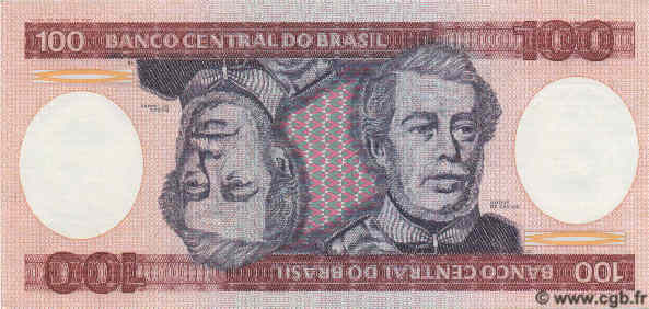 100 Cruzeiros BRAZIL  1984 P.198b UNC