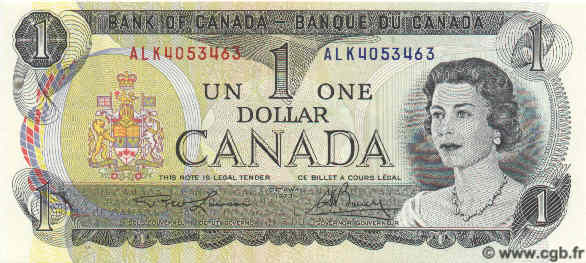1 Dollar CANADá
  1973 P.085a FDC