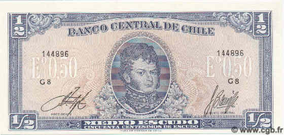 1/2 Escudo CHILE
  1970 P.134A FDC