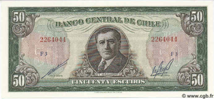 50 Escudos CHILE  1970 P.140 UNC