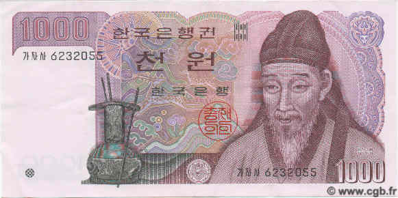 1000 Won SOUTH KOREA   1983 P.47 AU