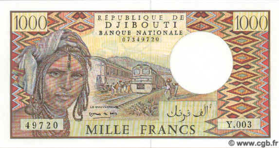 1000 Francs DJIBOUTI  1991 P.37d UNC