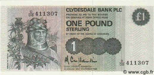 1 Pound SCOTLAND  1985 P.211c FDC