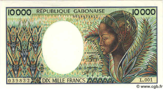 10000 Francs GABUN  1984 P.07a ST