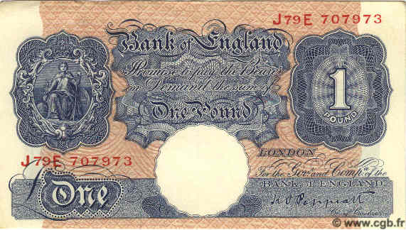 1 Pound INGLATERRA  1940 P.367a SC