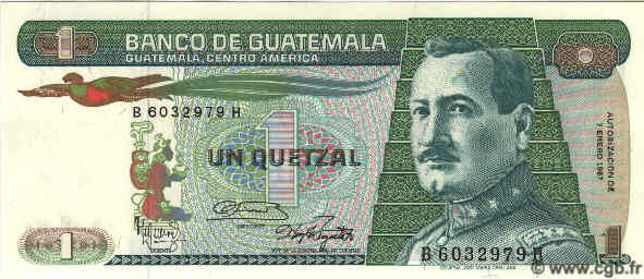 1 Quetzal GUATEMALA  1987 P.066 UNC