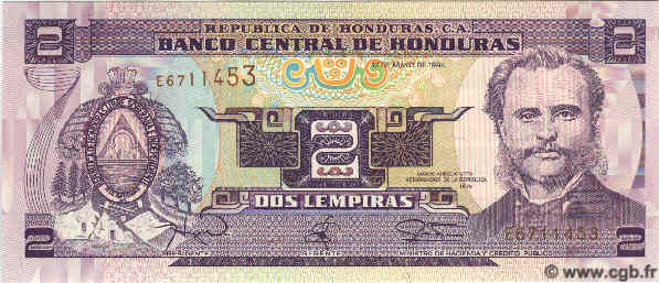 2 Lempiras HONDURAS  1994 P.072c UNC