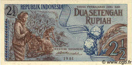 2,5 Rupiah INDONESIEN  1961 P.079 ST