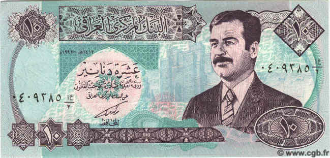 10 Dinars IRAK  1992 P.081 SC+