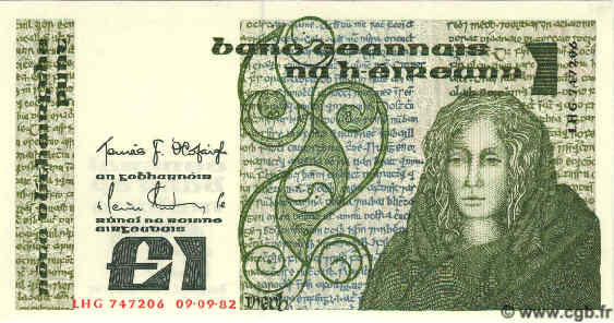 1 Pound IRELAND REPUBLIC  1982 P.070c UNC