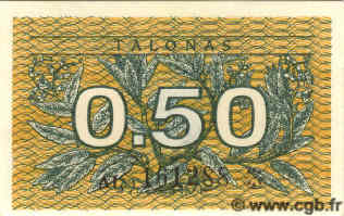 0,50 Talonas LITHUANIA  1991 P.31a UNC