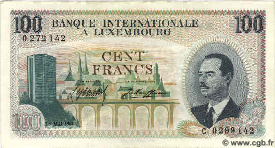 100 Francs LUXEMBURG  1968 P.14a fST+