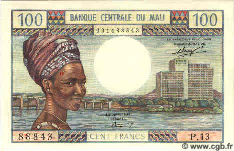 100 Francs MALI  1973 P.11 UNC