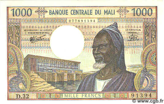 1000 Francs MALI  1984 P.13e FDC
