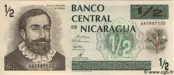 50 Centavos De Cordoba NICARAGUA  1991 P.172 UNC