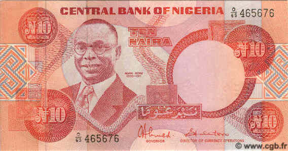 10 Naira NIGERIA  1984 P.25c FDC