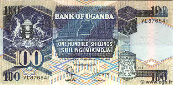 100 Shillings UGANDA  1996 P.31c UNC