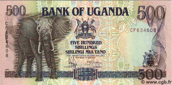 500 Shillings UGANDA  1991 P.33b UNC