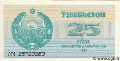 25 Sum USBEKISTAN  1992 P.65a ST
