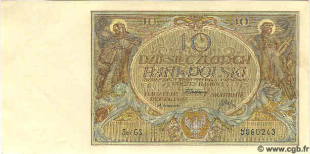 10 Zlotych POLAND  1929 P.069 UNC