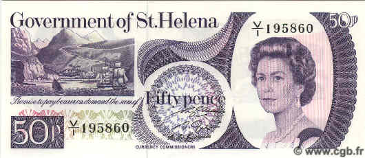 50 Pence SANT ELENA  1979 P.05a q.FDC