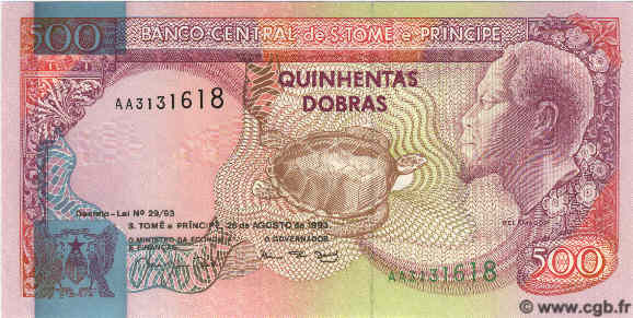 500 Dobras SAO TOME AND PRINCIPE  1993 P.063 UNC