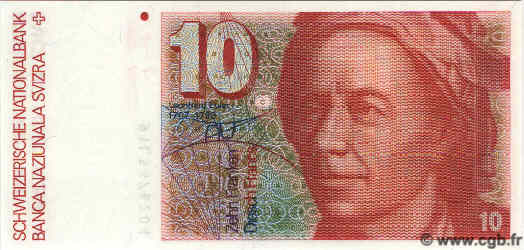 10 Francs SWITZERLAND  1991 P.53 UNC
