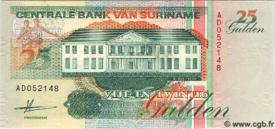 25 Gulden SURINAM  1991 P.138a UNC