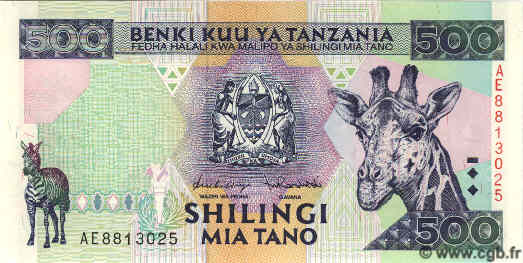 500 Shilingi TANSANIA  1997 P.30 ST