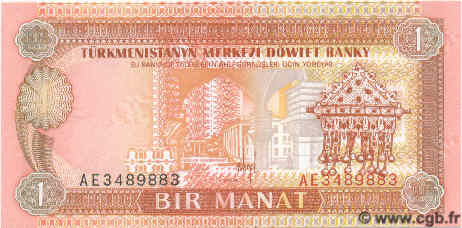 1 Manat TURKMENISTAN  1993 P.01 UNC