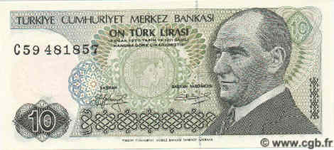 10 Lira TURKEY  1987 P.192 UNC
