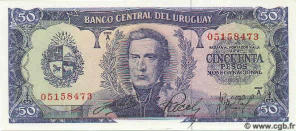 50 Pesos URUGUAY  1967 P.046 FDC