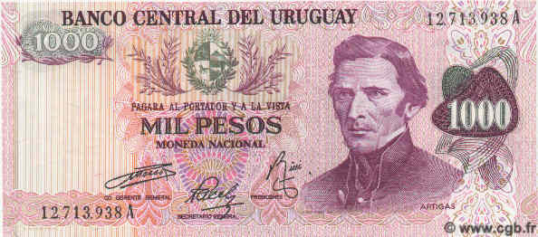 1000 Pesos URUGUAY  1974 P.051A FDC