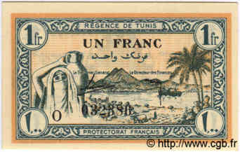 1 Franc TúNEZ  1943 P.55 FDC