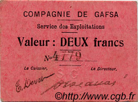 2 Francs TUNISIA  1916 P.-- VF