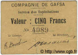 5 Francs TUNESIEN  1916 P.-- SS