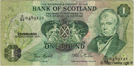 1 Pound SCOTLAND  1985 P.111f S