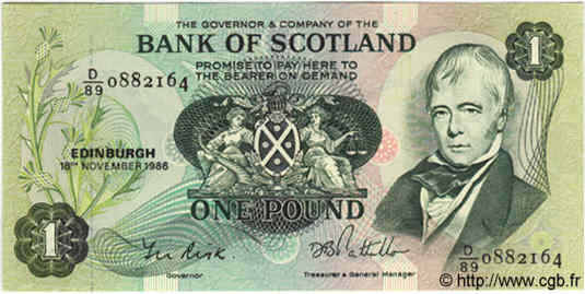 1 Pound SCOTLAND  1986 P.111f FDC